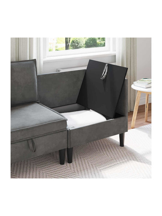 Scaun De Relaxare Catifelat Gri Închis 70x70x82cm