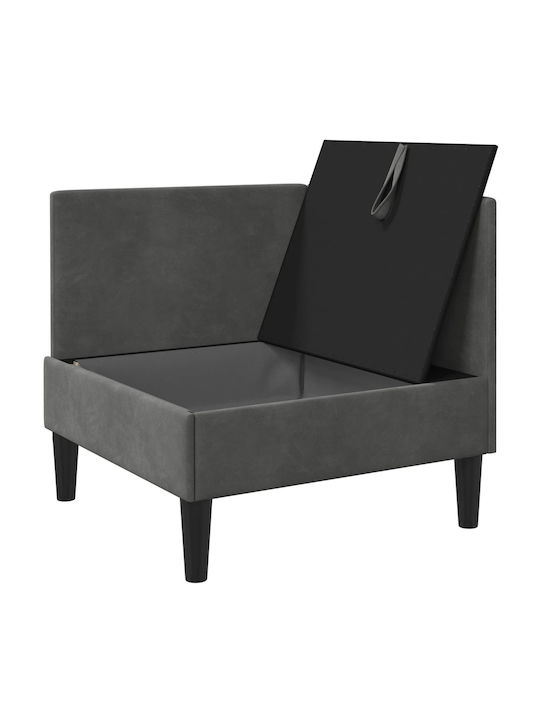 Scaun De Relaxare Catifelat Gri Închis 70x70x82cm