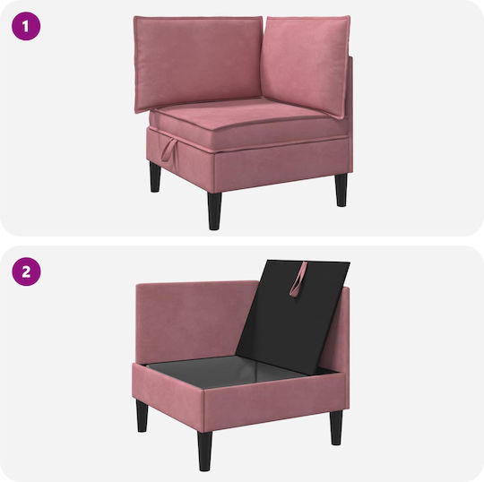 Velvet Pink Armchair 70x70x82cm