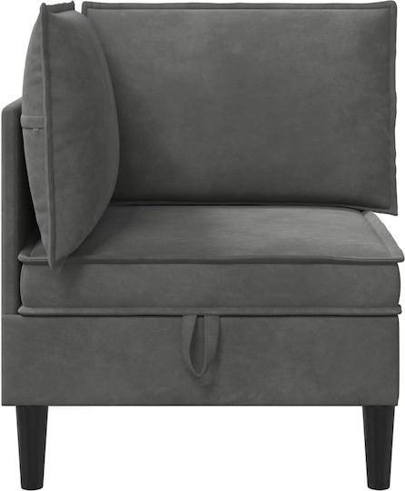 Dunkel Samt Sessel Grau 70x70x82cm