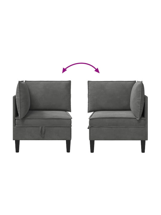 Scaun De Relaxare Catifelat Gri Închis 70x70x82cm