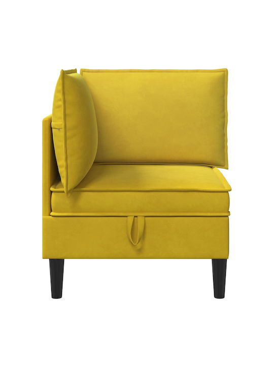 Velvet Yellow Armchair 70x70x82cm