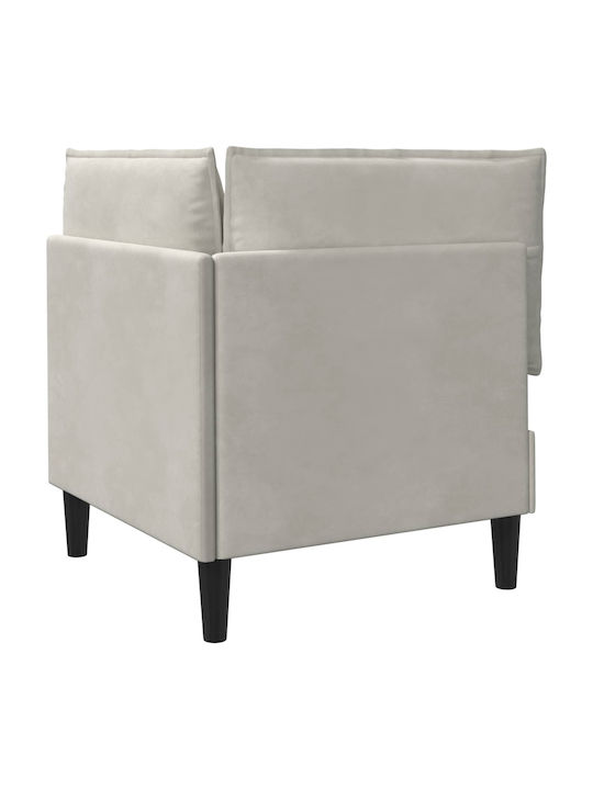 Velvet Armchair Cream 70x70x82cm