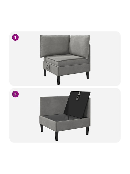 Velvet Armchair Light Gray 70x70x82cm