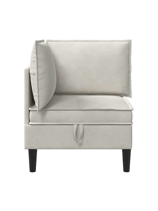 Velvet Armchair Cream 70x70x82cm