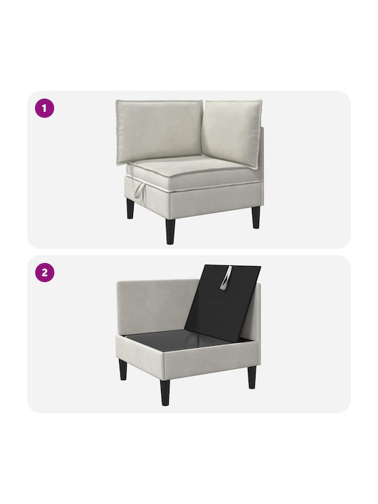 Velvet Armchair Cream 70x70x82cm