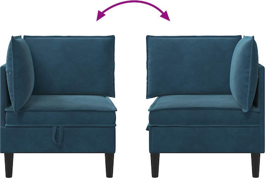 Sessel Samt Blau 70x70x82cm