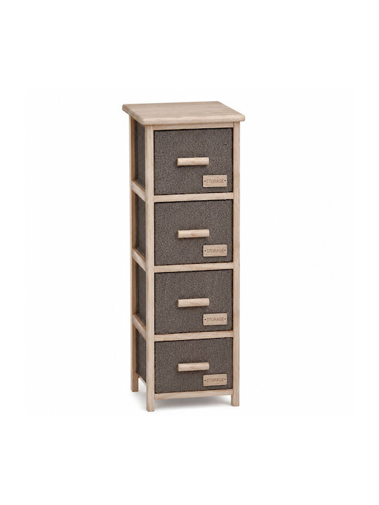 Fabric Storage Drawers with 4 Drawers L26xW32xH80cm