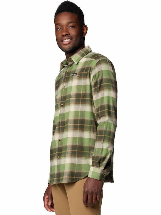 Cornell Woods Long-sleeved Flannel Shirt Checked Khaki