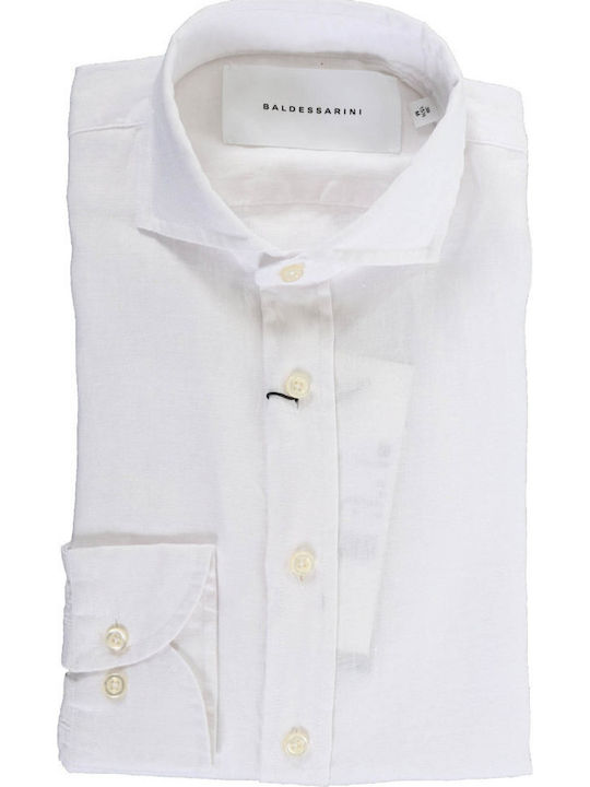 Long-sleeved Linen Shirt White