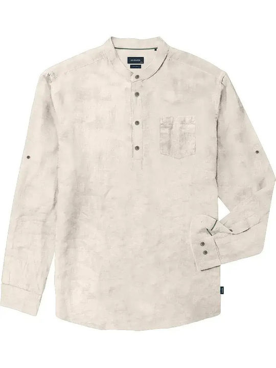 Long Sleeve Linen Shirt in Regular Fit White