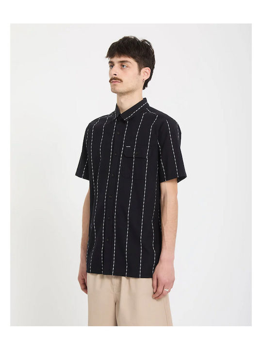 Short Sleeve Cotton Shirt Black