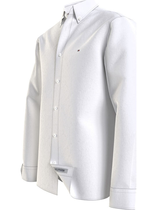 Long-sleeved Linen Shirt White