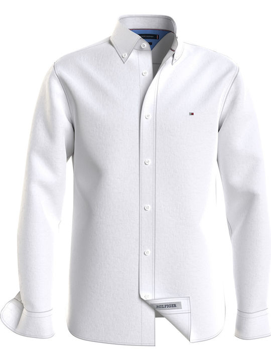 Long-sleeved Linen Shirt White