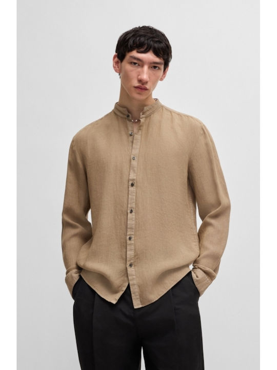 Elvory Long-sleeved Linen Shirt Brown