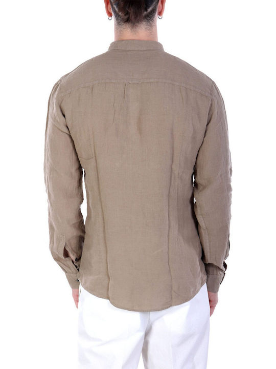 Elvory Long-sleeved Linen Shirt Brown