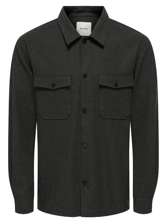 Μακρυμάνικo Overshirt D.k Grey Mel 22035991