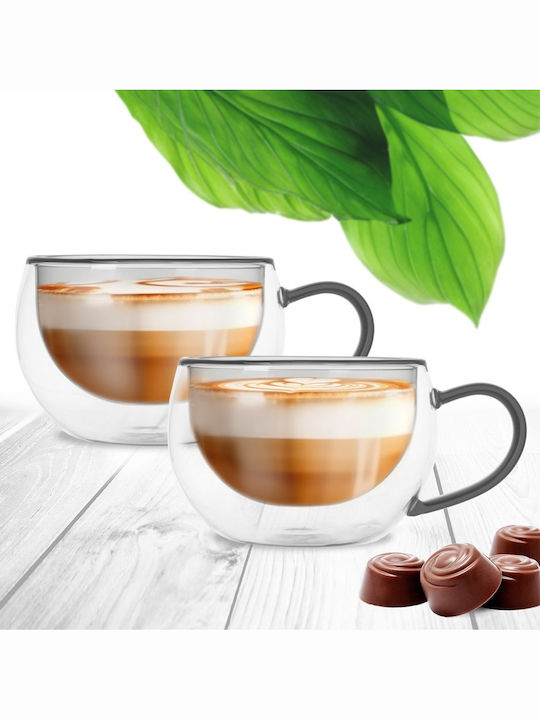 Orion Set Tassen Kaffee Glas Kaffee 300ml 2 Stück