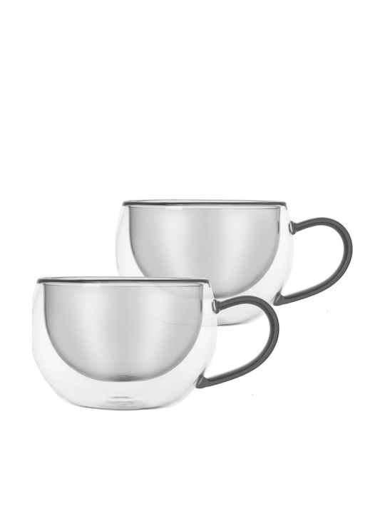 Orion Set Tassen Kaffee Glas Kaffee 300ml 2 Stück