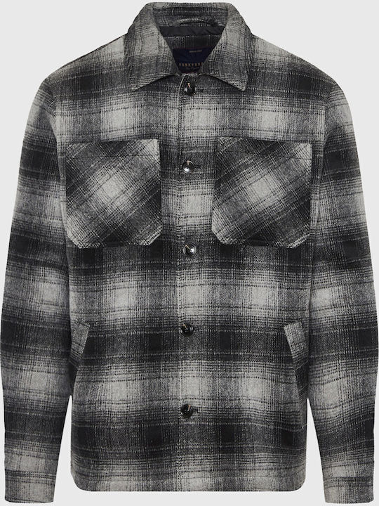 Langärmeliges Overshirt in Normale Passform Grau