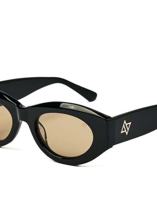 AV Sunglasses Γυναικεία Γυαλιά Ηλίου με Μαύρο Κοκκάλινο Σκελετό και Μαύρο Φακό AV142/27-Black