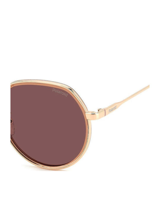 Polaroid Women's Sunglasses with Rose Gold Metal Frame and Purple Lens PLD4160/G SXD/DB