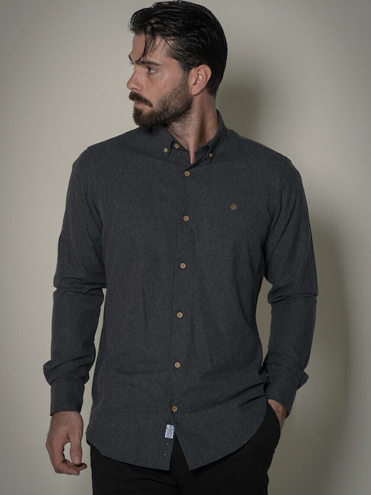 Langärmlig Flanell Hemd Anthracite