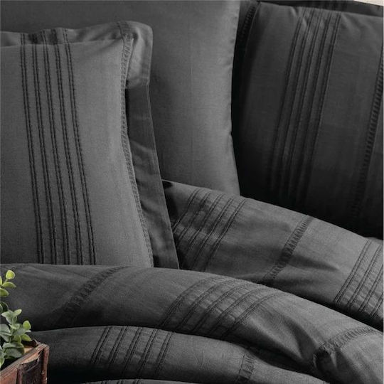 Clasy Home Cotton Duvet Cover Set 200x220cm Double with 2 Pillowcases and 1 Bed Sheet Beige