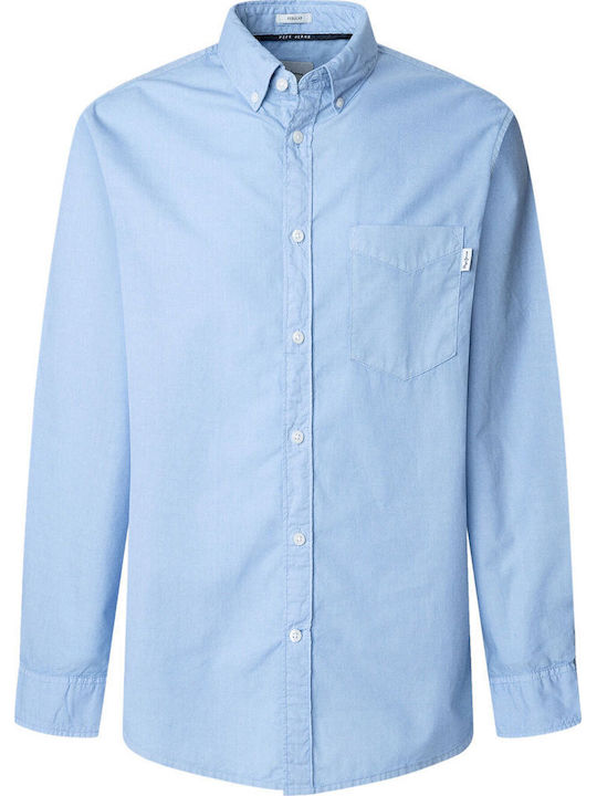 Arnold Long-sleeved Cotton Shirt Sky Blue