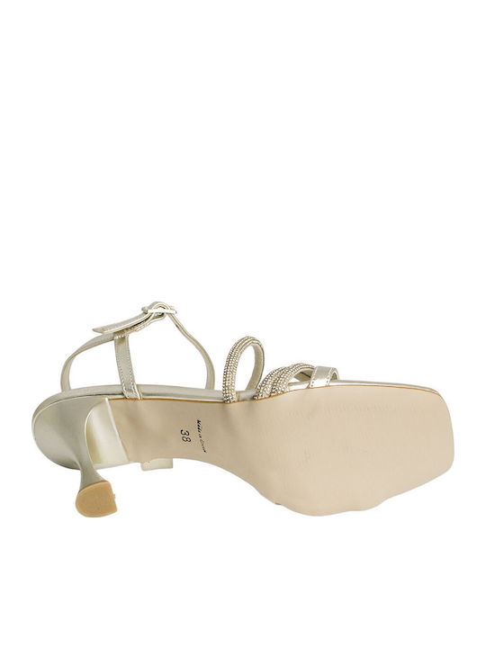 Leder Damen Sandalen Gold