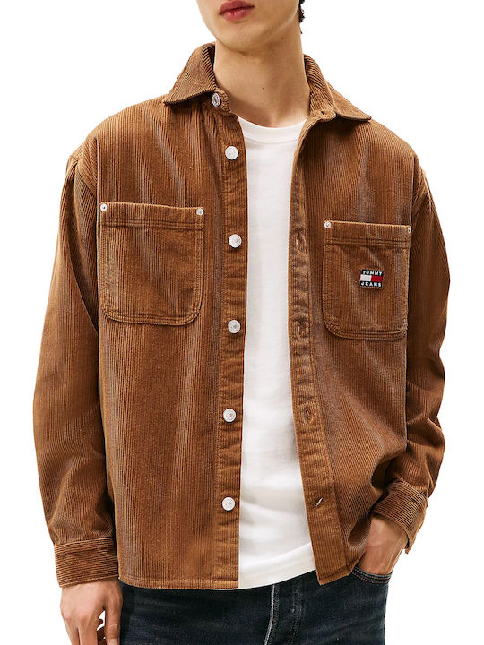 Long-sleeved Corduroy Shirt Brown