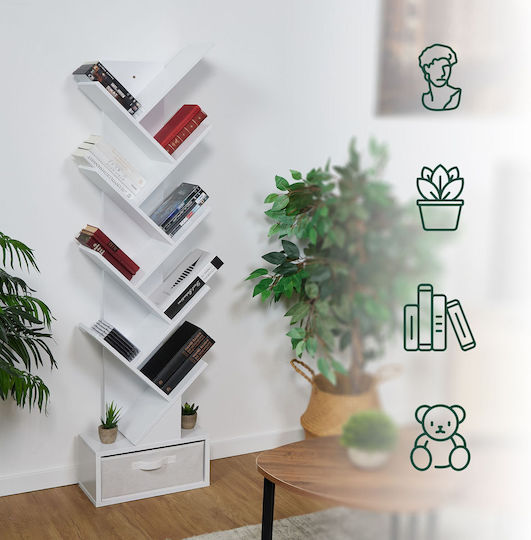 Bibliotecă Albă 146x22x38 cm