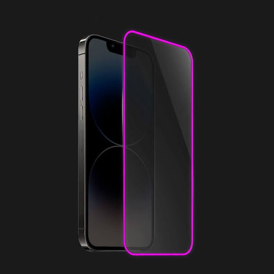 Folie Protectie Telefon Tempered Glass Apple iPhone 15 Flippy Luminous Neon Fosforescent Silicon Mat Marginile Anti-Amprente Protectie Completa 9h Mov