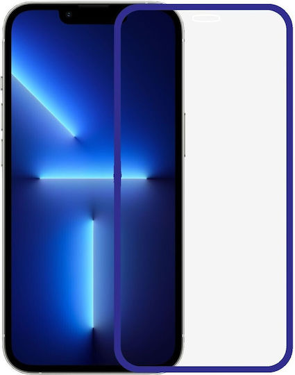 Folie Protectie Telefon Tempered Glass Apple iPhone 15 Flippy Luminous Neon Fosforescent Silicon Margine Mat Anti-Amprente Protectie Completa 9h Albastru