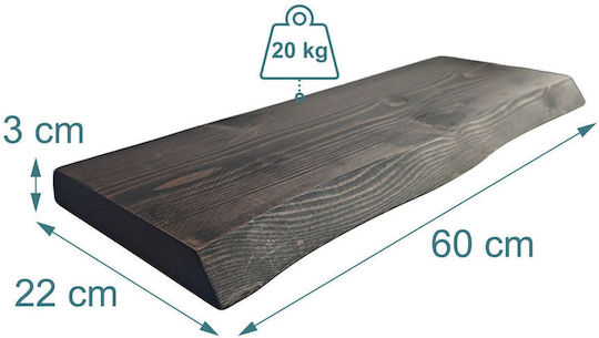 Raft De Perete Negru 100x22x3cm