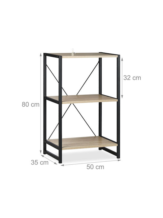 Βιβλιοθήκη Brown/black 50x35x80εκ.