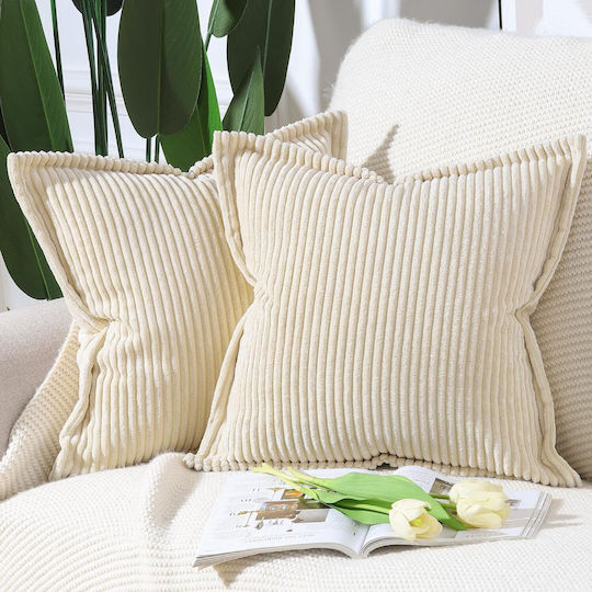 Beige Zierkissen 2Stücke 45x45cm
