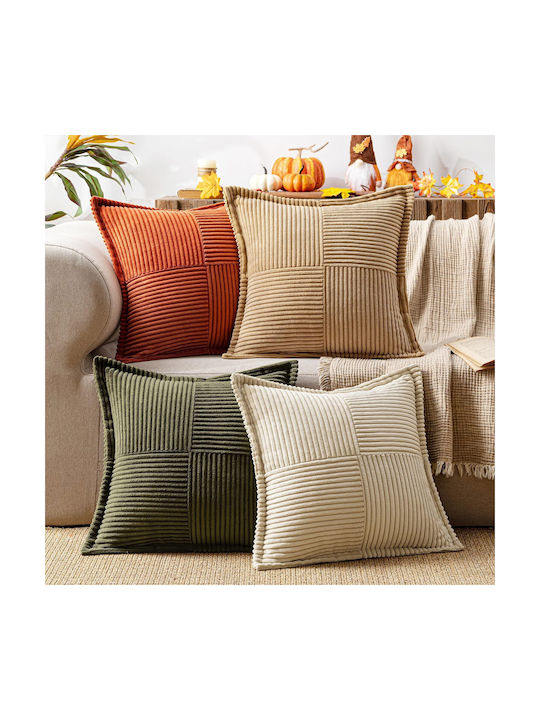 Miulee Decorative Pillow Case Made of Brown Velvet 50x50cm