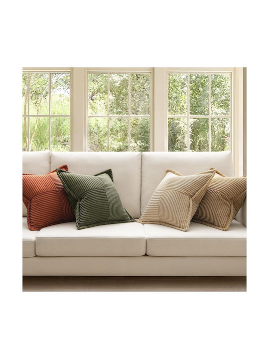 Miulee Decorative Pillow Case Made of Brown Velvet 50x50cm