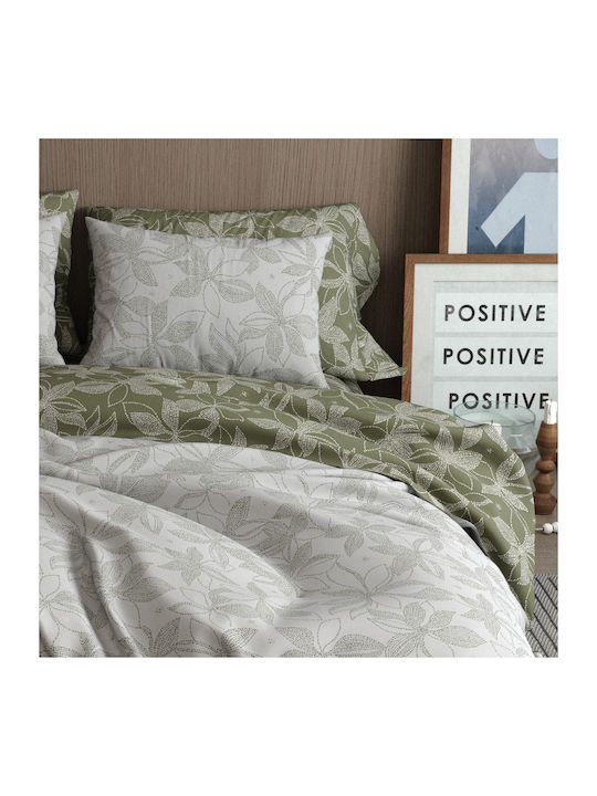 Charalambidis Textiles Double Duvet Cover 200x240 Salonica Olive Green