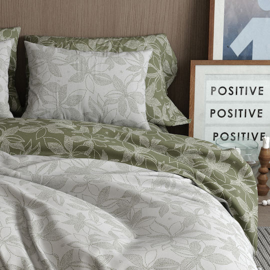 Charalambidis Textiles Плик За Завивка Двойна 200x240 Salonica Зеленолистен