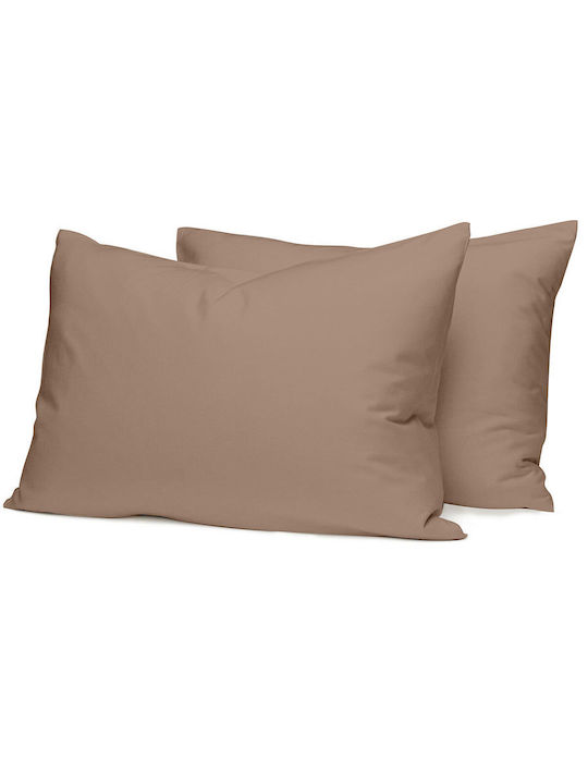Sunshine Cotton Feelings 118 Double Bed Sheets Set with Rubber Hugger 150x205+30cm Brown (4 Pieces)