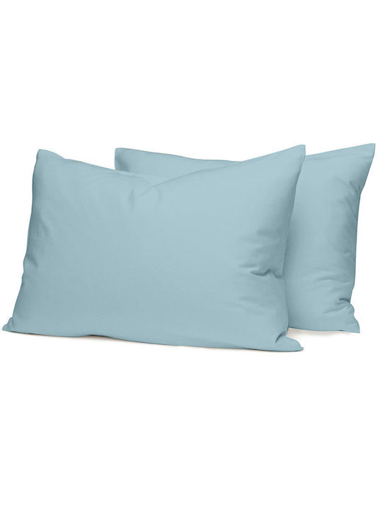 Sunshine Cotton Feelings 120 Double Bed Sheets Set With Rubber Hugger 150x205+30cm Sky Blue (4 Pieces)