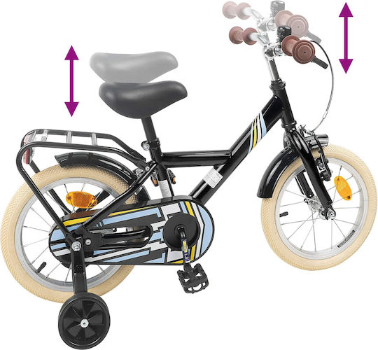vidaXL Bicicletă Copii BMX Neagră 14"