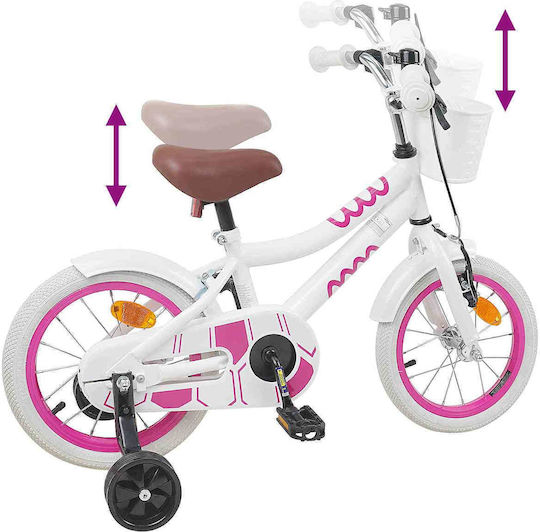 vidaXL Bicicletă Copii BMX Albă 14"