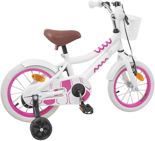 vidaXL Bicicletă Copii BMX Albă 14"