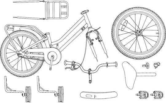 vidaXL 14" Детски Велосипед BMX Сив