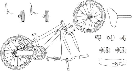 vidaXL 16 Inch Kids' Bicycle BMX Yellow