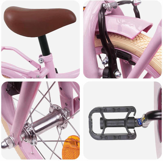 vidaXL 14" Детско Колело BMX Розово