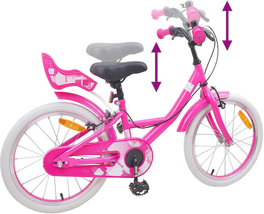 vidaXL 18" Детско Колело BMX Розово